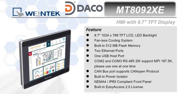 MT8092XE HMI Weintek – Easyview màn hình HMI 9.7 Inch mầu MT8092XE
