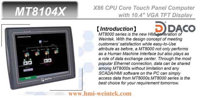 MT8104X Màn hình cảm ứng HMI Weintek 10.4 Inch