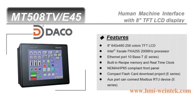 MT508TV HMI Weintek – Easyview màn hình HMI 7.7” màu MT508TV