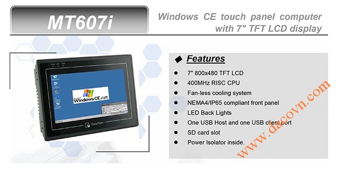 MT607i HMI Weintek – Easyview Máy tính công nghiệp 7 Inch mầu MT607i