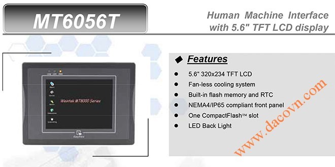 MT6056T HMI Weintek – Easyview màn hình HMI 5.6 Inch mầu MT6056T