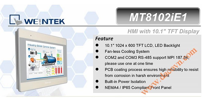 MT8102iE HMI Weintek – Easyview màn hình HMI 10.1 Inch mầu MT8102iE