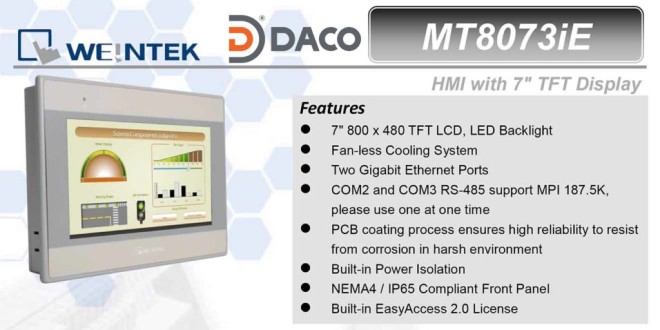 MT8073iE HMI Weintek – Easyview màn hình HMI 7 Inch mầu MT8073iE