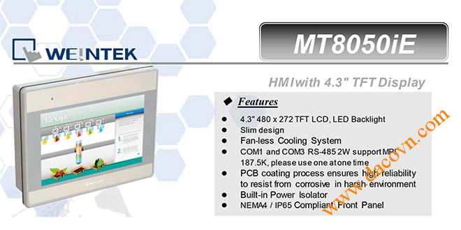Màn hình cảm ứng HMI Weintek MT8050iE